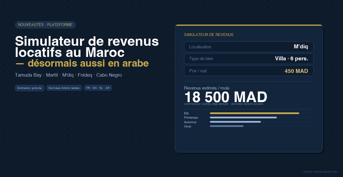 Simulateur de revenus locatifs Calmly — Nouveautés plateforme