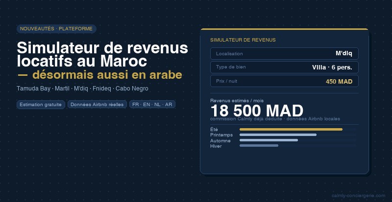Simulateur de revenus locatifs Calmly — Nouveautés plateforme